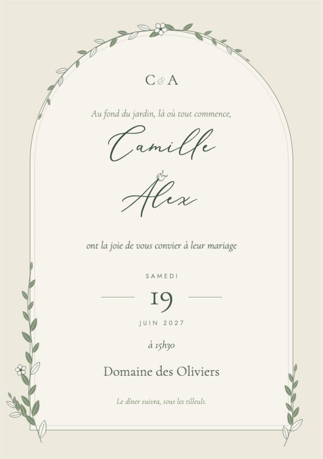 Preview of the Invitation design in the Secret garden collection