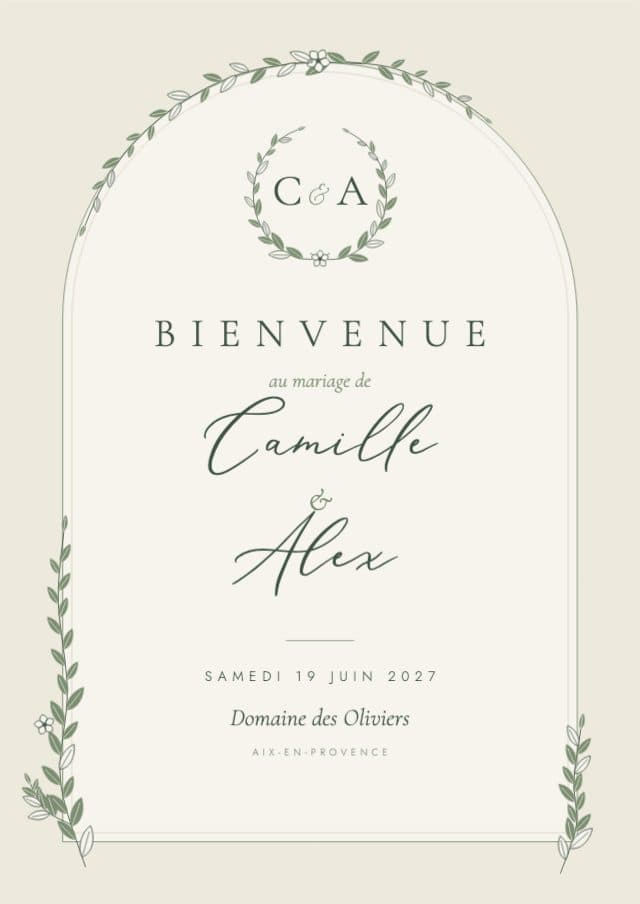 Preview of the Welcome sign design in the Secret garden collection